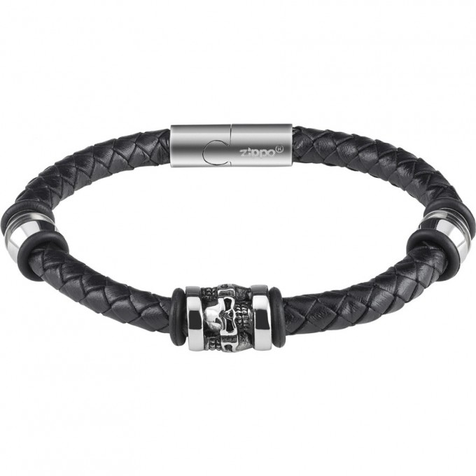 Браслет ZIPPO THREE CHARMS LEATHER BRACELET 2007173 Браслет ZIPPO THREE CHARMS LEATHER BRACELET 2007173
