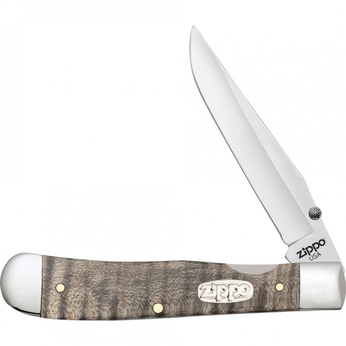 Нож перочинный ZIPPO NATURAL CURLY MAPLE WOOD TRAPPERLOCK + ЗАЖИГАЛКА 50609_207 Нож перочинный ZIPPO NATURAL CURLY MAPLE WOOD TRAPPERLOCK + ЗАЖИГАЛКА 50609_207
